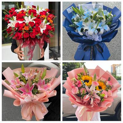 北海市海城银海铁山港区合浦县同城鲜花店送玫瑰百合花束老婆生日