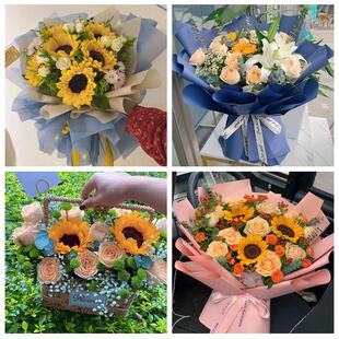 湖北宜昌市西陵区伍家岗点军区同城鲜花店学生高考向日葵玫瑰花束