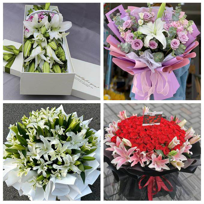 烟台市蓬莱招远栖霞市海阳市同城鲜花店送闺蜜女朋友百合玫瑰花束