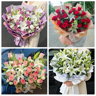 大同市城区矿区南郊区新荣区同城鲜花店玫瑰百合花束送老婆女朋友