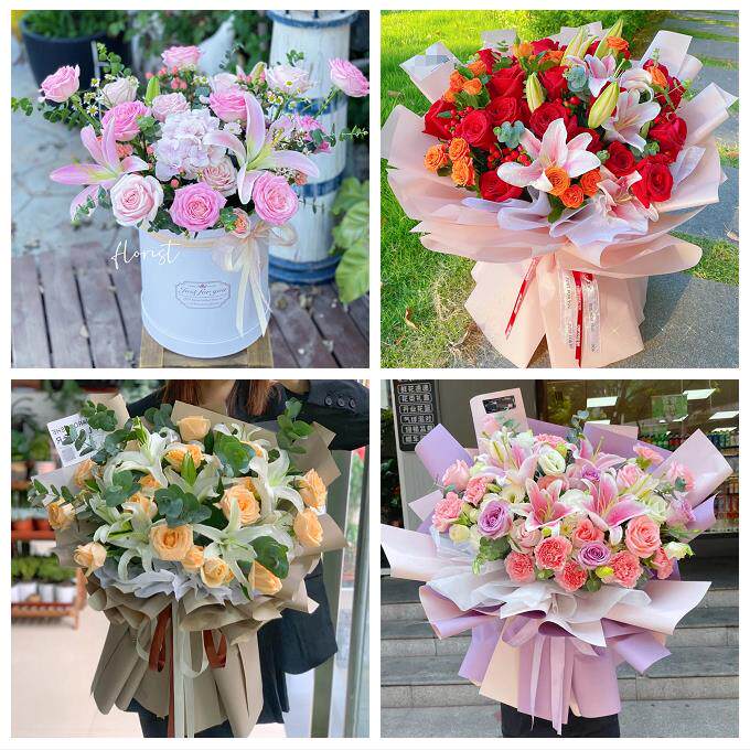 黔西南州兴义市兴仁县普安县同城鲜花店送闺蜜女朋友百合玫瑰花束