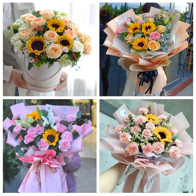 广州市白云黄埔区番禺花都区同城鲜花店38节康乃馨百合花束送长辈