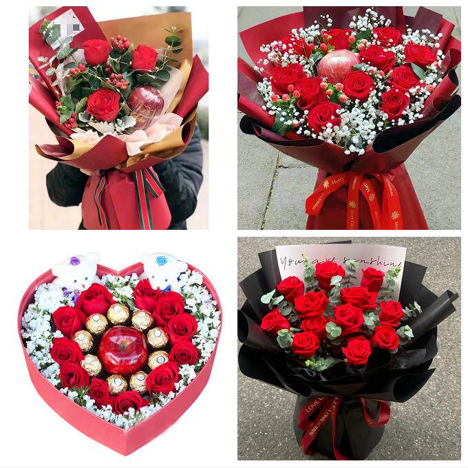 送曲靖市富源县会泽县宣威市同城鲜花店平安夜玫瑰礼盒送女友老婆
