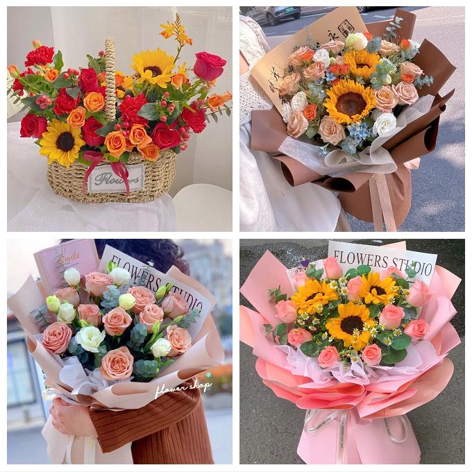 贵阳市南明云岩区花溪乌当区同城鲜花店玫瑰混搭花束配送领导女友