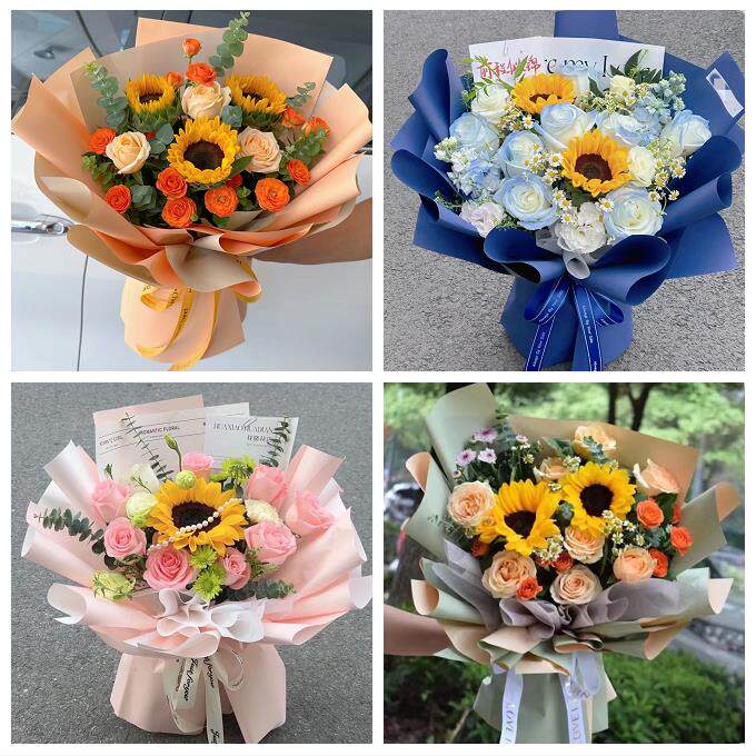 江西九江市武宁修水永修德安县同城鲜花店学生高考向日葵玫瑰花束 - 实物图