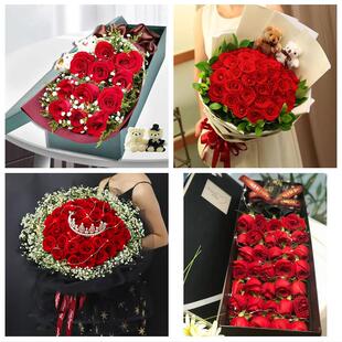 河北衡水市武邑武强饶阳县景县同城鲜花店送11朵33枝玫瑰表白女友