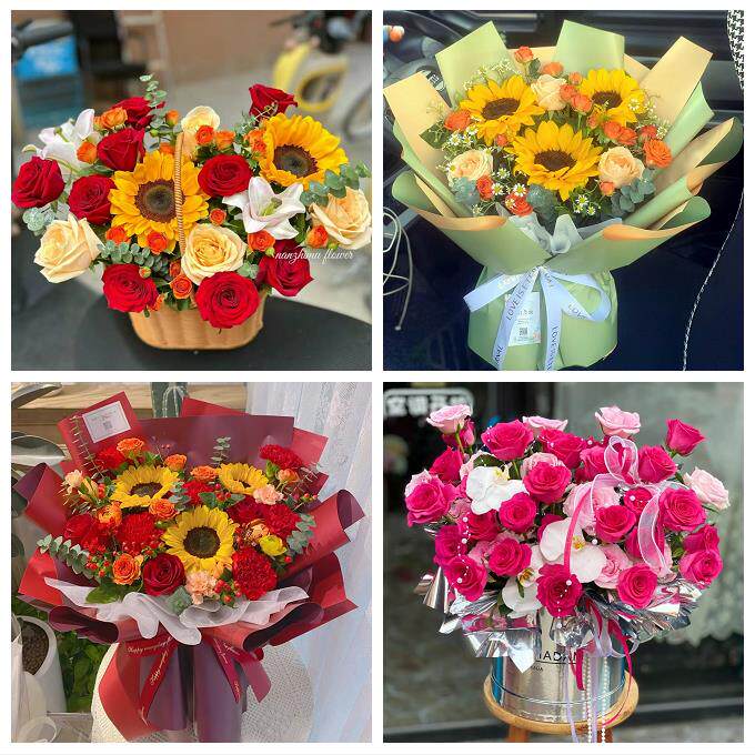 江苏南通市如东启东如皋海门市同城鲜花店向日葵玫瑰混搭生日花束