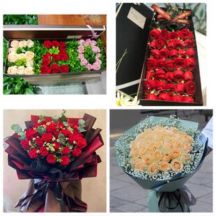 云南红河州弥勒市泸西县元阳县同城鲜花店送11朵33枝玫瑰表白女友