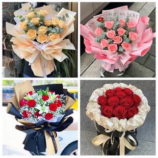 巴彦淖尔市临河区五原磴口县同城鲜花店女神节玫瑰花束送老婆女友