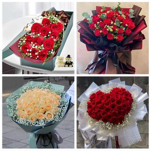 河北衡水安平故城阜城县深州市同城鲜花店送11朵33枝玫瑰表白女友