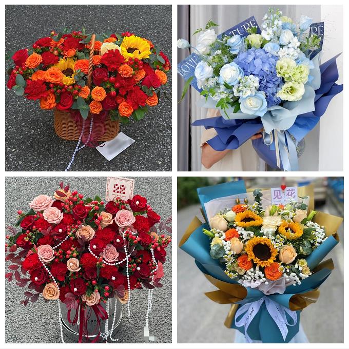 送深圳市光明新区公明龙华镇同城鲜花店玫瑰混搭花束配送领导女友