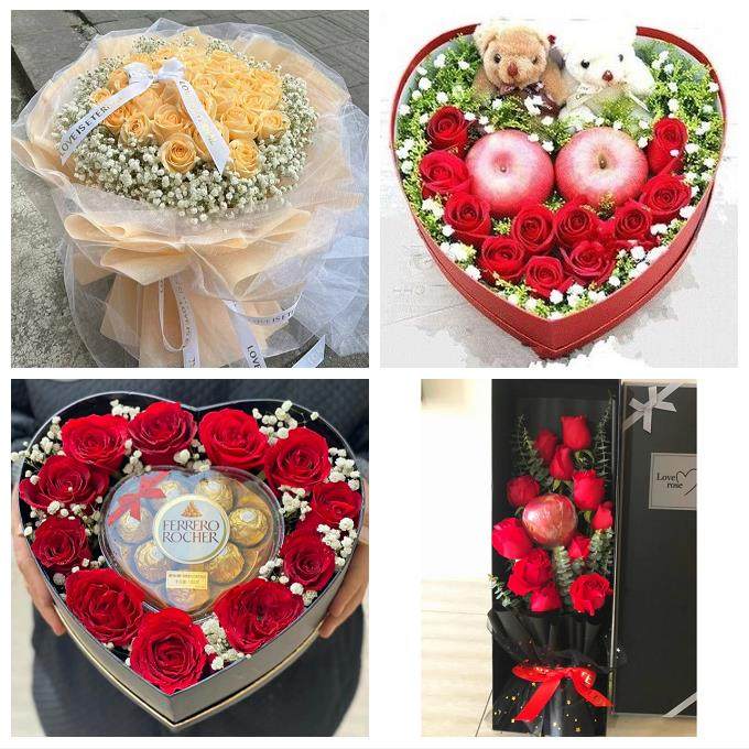 送内江市市中区东兴区威远县同城鲜花店平安夜玫瑰礼盒送女友老婆