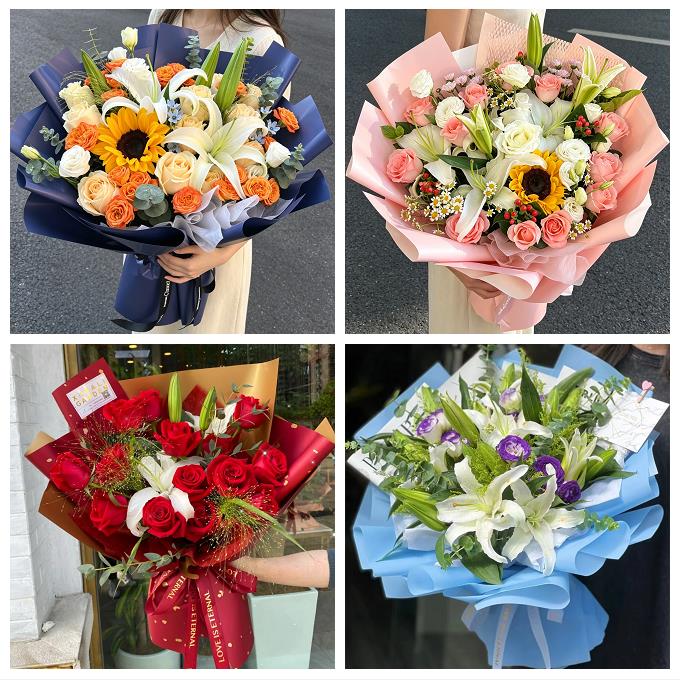 咸阳市泾阳县乾县礼泉永寿县同城鲜花店玫瑰百合花束送老婆女朋友