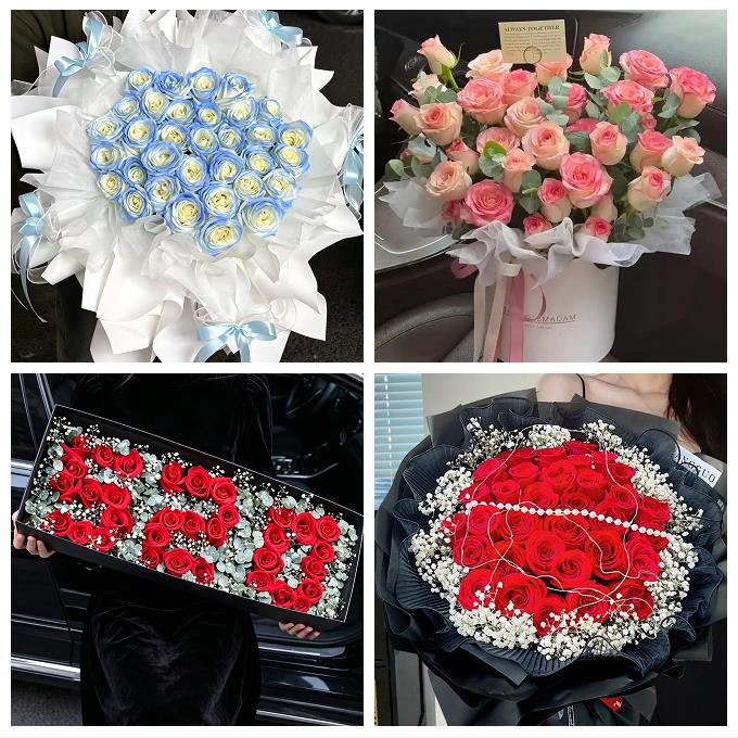 520玫瑰花束礼盒送女友广西南宁市武鸣区隆安县马山县同城鲜花店