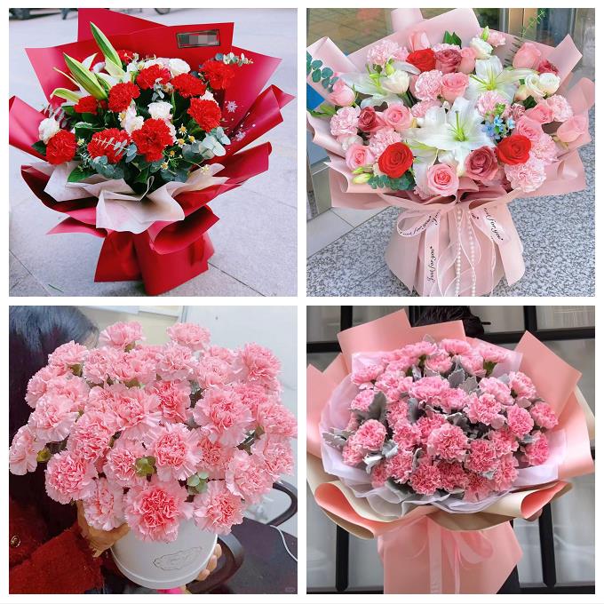 唐山市曹妃甸区遵化市迁安市同城鲜花店配送教师节康乃馨百合花束