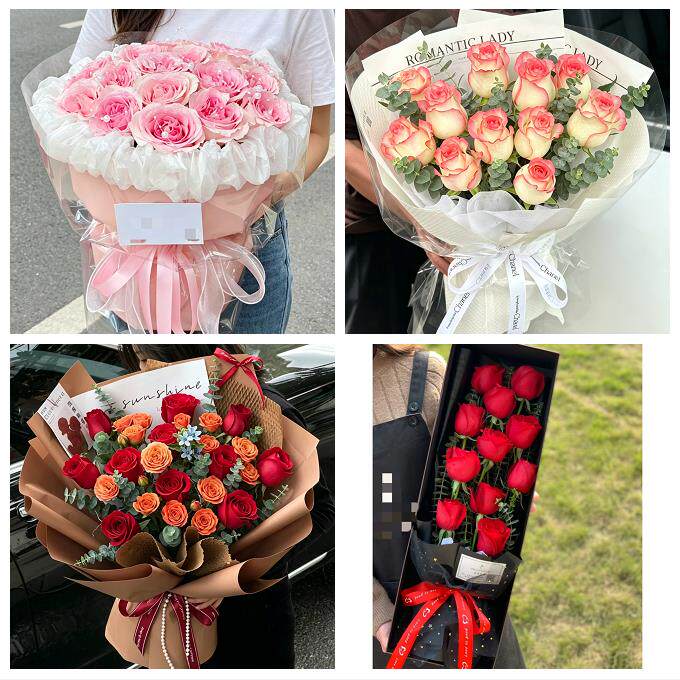 520玫瑰花束礼盒送女友黑龙江佳木斯市向阳区前进郊区同城鲜花店