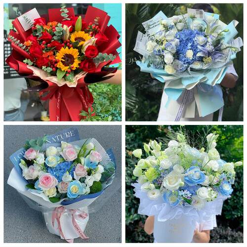 重庆江北区华新江北城石马河同城鲜花店玫瑰向日葵绣球送朋友生日
