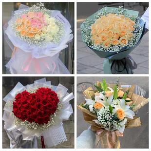 内蒙古巴彦淖尔市临河区五原县同城鲜花店送11朵33枝玫瑰表白女友