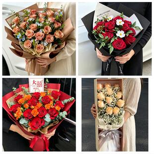 河南许昌市襄城县禹州市长葛市同城鲜花店七夕玫瑰花束送女友老婆