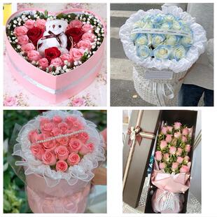 送周口市太康县鹿邑县项城市同城鲜花店情人节玫瑰花束礼盒送女友