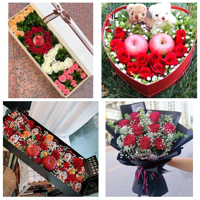 送四川省内江市资中县隆昌县同城鲜花店送女朋友闺蜜圣诞玫瑰礼盒