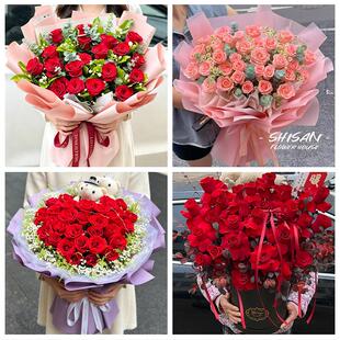 吉林白城市洮北区镇赉县通榆县同城鲜花店七夕玫瑰花束送女友老婆