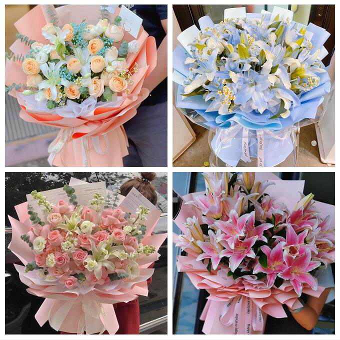 上海青浦区夏阳盈浦香花桥白鹤同城鲜花店送玫瑰百合花束老婆生日