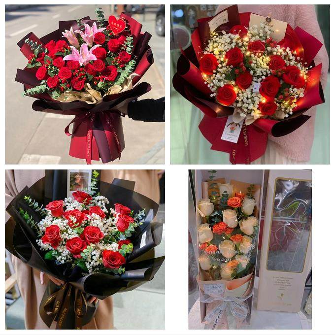 送内江市市中区东兴区威远县同城鲜花店情人节玫瑰花束礼盒送女友