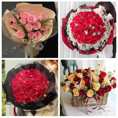 山东省聊城市冠县高唐县临清市鲜花店同城配送女朋友情人节红玫瑰