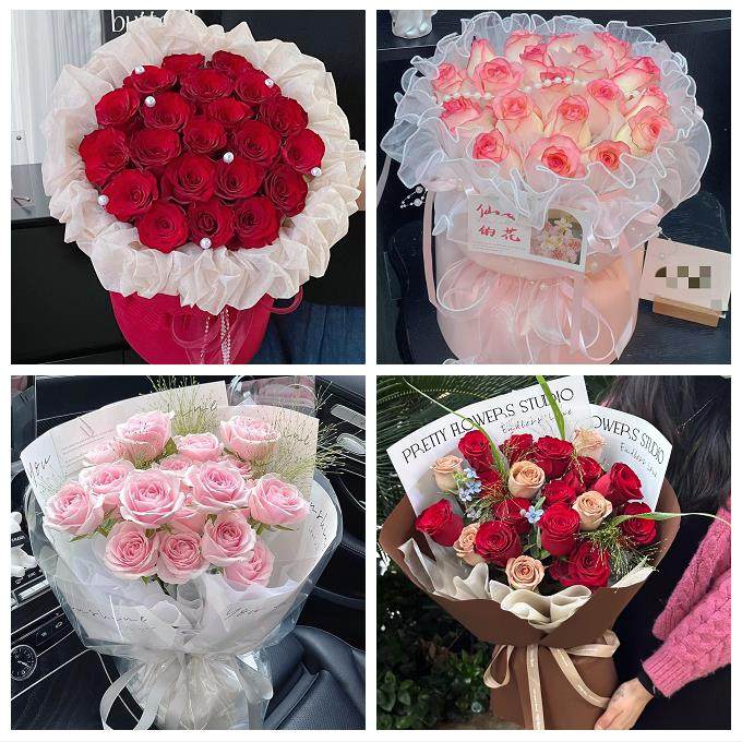 广东省茂名市化州市信宜市附近同城鲜花店圣诞平安夜玫瑰花束礼盒