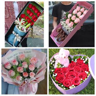四川成都市蒲江县新津县简阳市鲜花店同城配送女朋友情人节红玫瑰