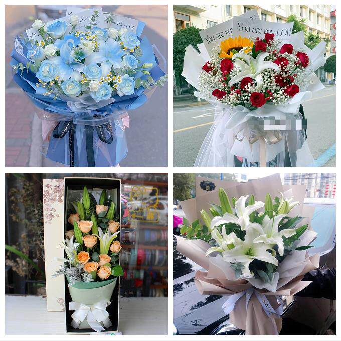 送昆明市宜良县石林县嵩明县同城鲜花店送闺蜜女朋友百合玫瑰花束