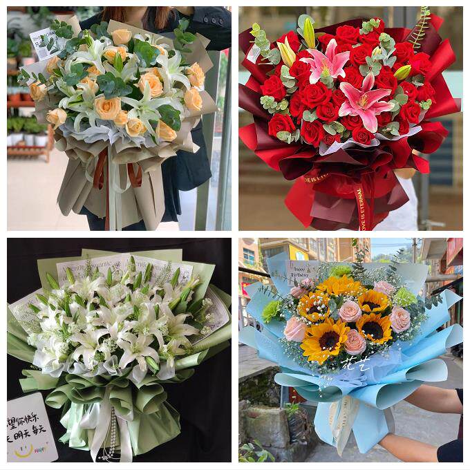 湘潭市易俗河镇湘乡市韶山市同城鲜花店送闺蜜女朋友百合玫瑰花束