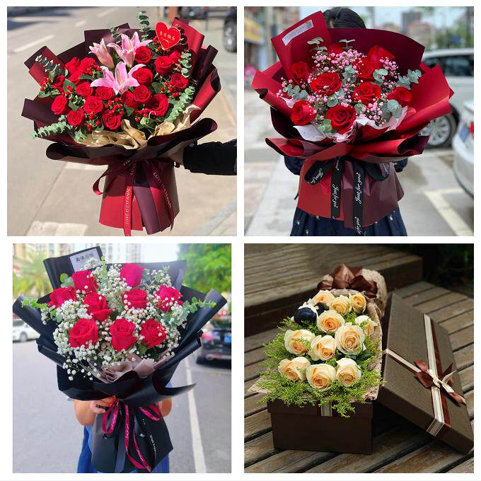 广东湛江市麻章区遂溪县徐闻县同城鲜花店送11朵33枝玫瑰表白女友