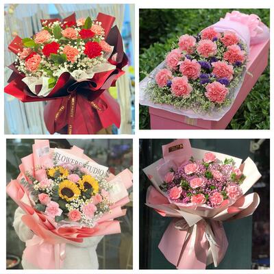 上海市嘉定区华亭外冈江桥镇同城鲜花店38女王节康乃馨送妈妈婆婆