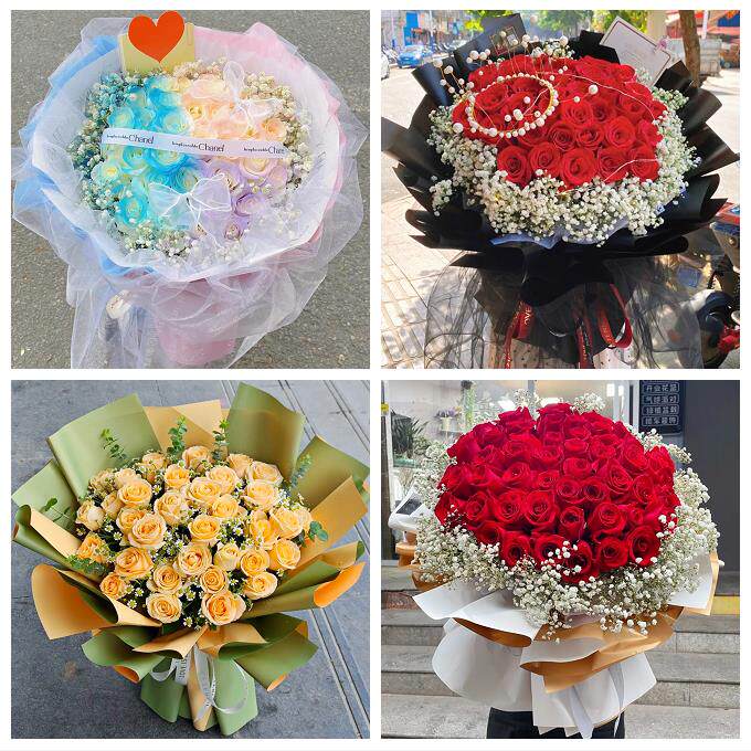 江门市蓬江江海新会区台山市同城鲜花店女神节玫瑰花束送老婆女友