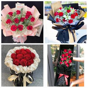 送邢台市临西县南宫市沙河市同城鲜花店女神节玫瑰花束送老婆女友