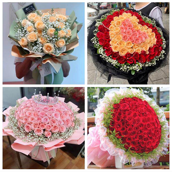 湘潭市易俗河镇湘乡市韶山市同城鲜花店女神节玫瑰花束送老婆女友