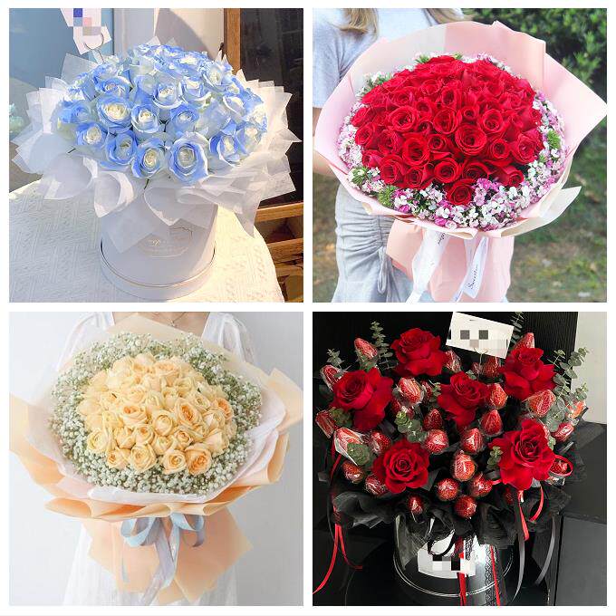 广东东莞市长安虎门厚街沙田镇鲜花店同城配送女朋友草莓玫瑰花束