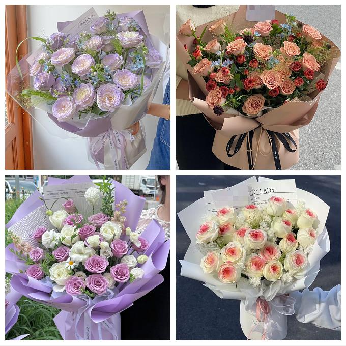 送韶关市仁化县翁源县乳源县同城鲜花店送卡布碎冰蓝玫瑰生日花束