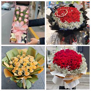 上饶市信州广丰区上饶玉山县同城鲜花店女神节玫瑰花束送老婆女友