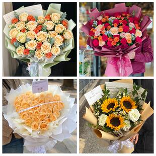 送厦门市集美区同安区翔安区同城鲜花店送男士朋友向日葵玫瑰花束