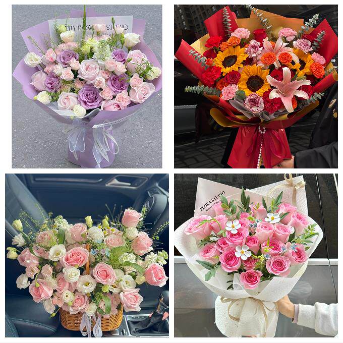 向日葵玫瑰混搭花束送朋友上海市奉贤区金汇四团青村镇同城鲜花店