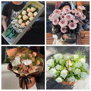 上海徐汇区天平路湖南路斜土路鲜花店同城配送女朋友情人节红玫瑰