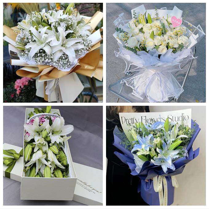 包头白云鄂博矿九原区固阳县同城鲜花店送闺蜜女朋友百合玫瑰花束