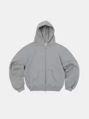 480g Unionkingdom Cotton Fleece Zip-Up Independent Pure Cotton Sand-Washed Fleece Sweatshirt