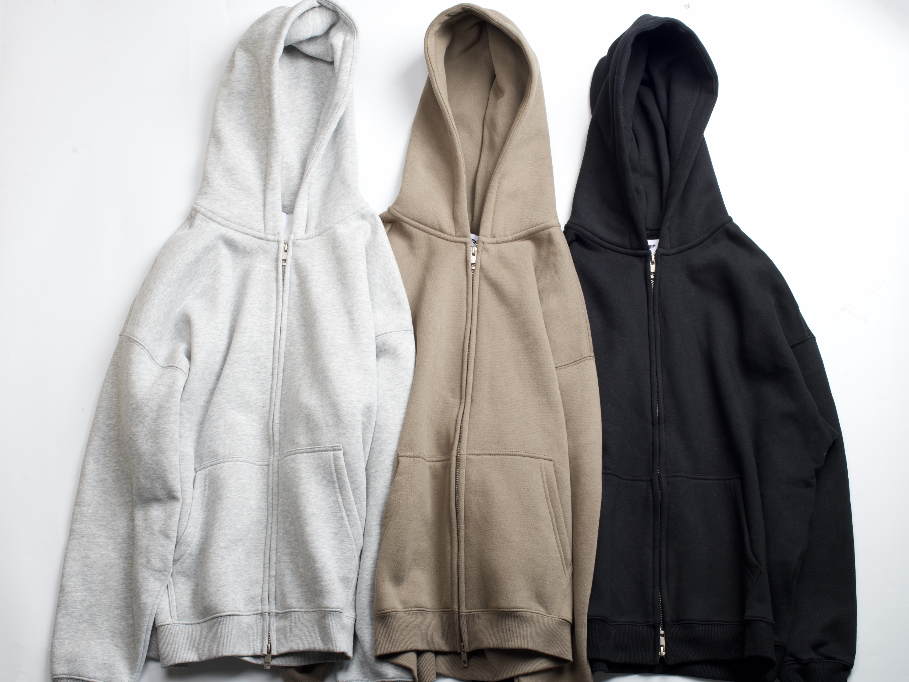 Item Thumbnail for 360g oversize zipper hoodie American loose solid brushed zip jacket