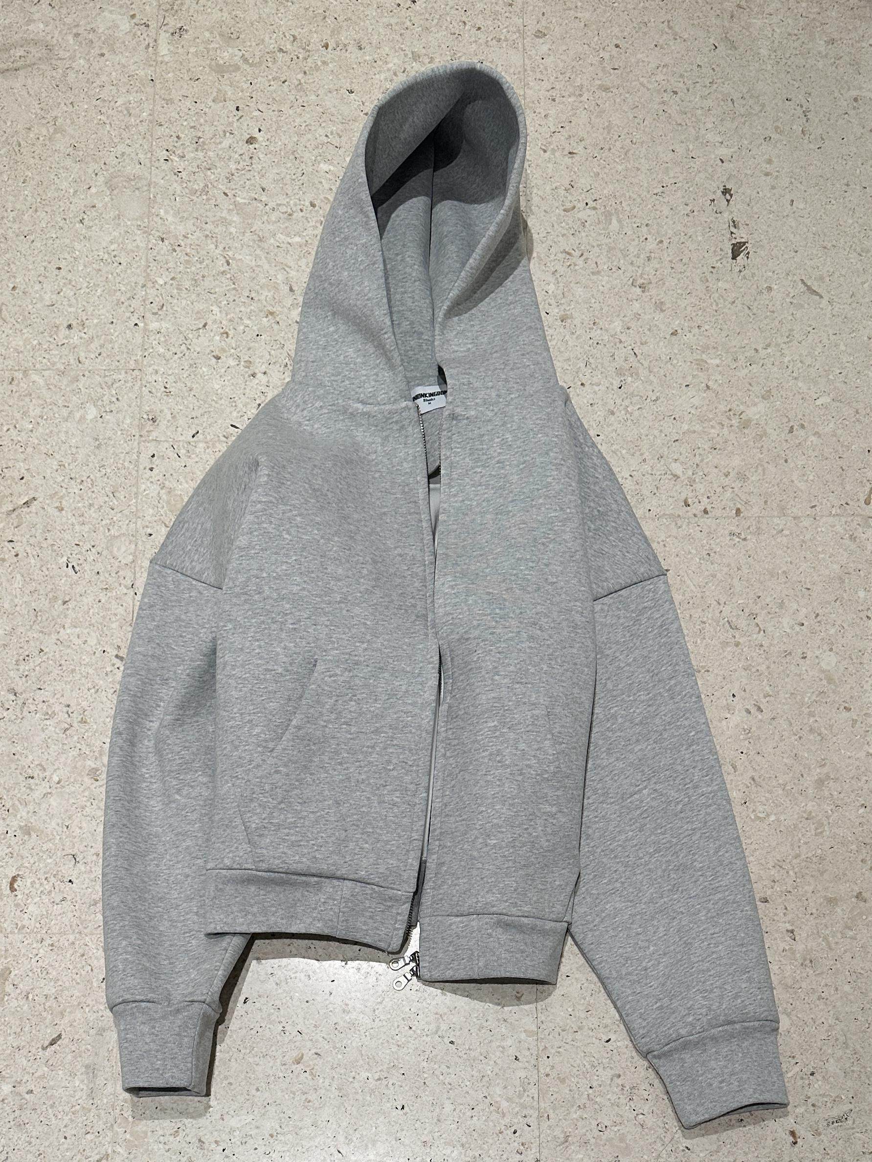 thumbnail for 630Gsm Union Kingdom Boxy Zip-Up Hoodie Independent Brand Silhouette Composite Jacket