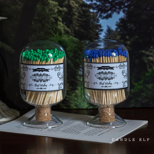 《人间烟火》超大瓶装长火柴香薰蜡烛专用老式彩头高颜值点火摆件