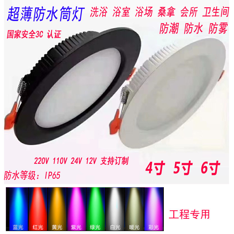LED防水筒灯户外广告淋雨泳池